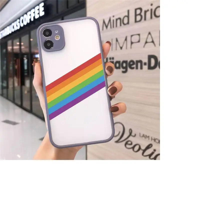 

Rainbow colour pattern Customer Quality Phone Cases Matte For iPhone 12 Mini 11 Pro XR XS Max 7 8 Plus X Hard PC Back Cover