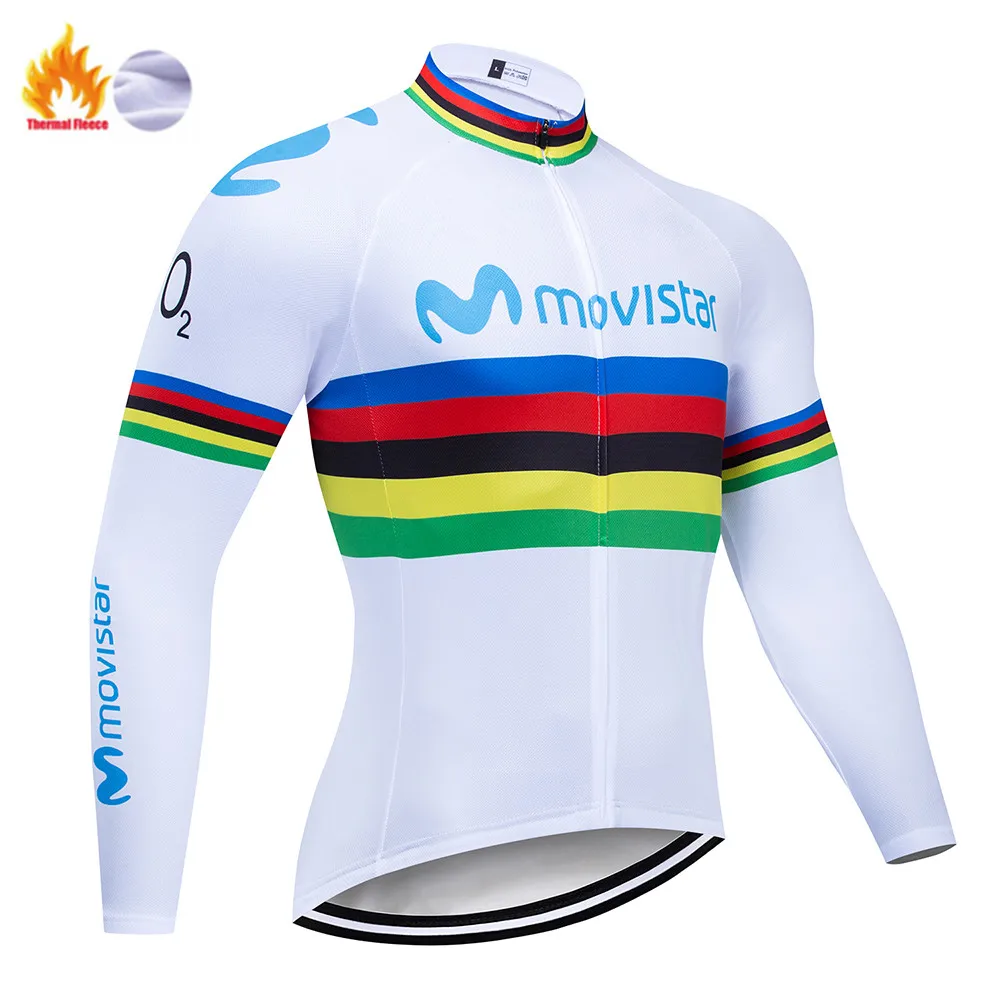 Winter Jersey Movistar новая команда Бахрейна Зимняя Теплая Флисовая одежда из Джерси для горного велоспорта, комплект для велоспорта, комбинезон, теплая куртка, одежда для шоссейного велосипеда - Цвет: Winter Jersey