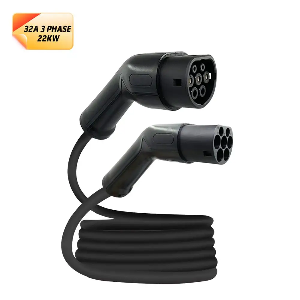 Зарядный кабель для электромобиля 32 А 22 кВт трехфазный шнур автомобильной