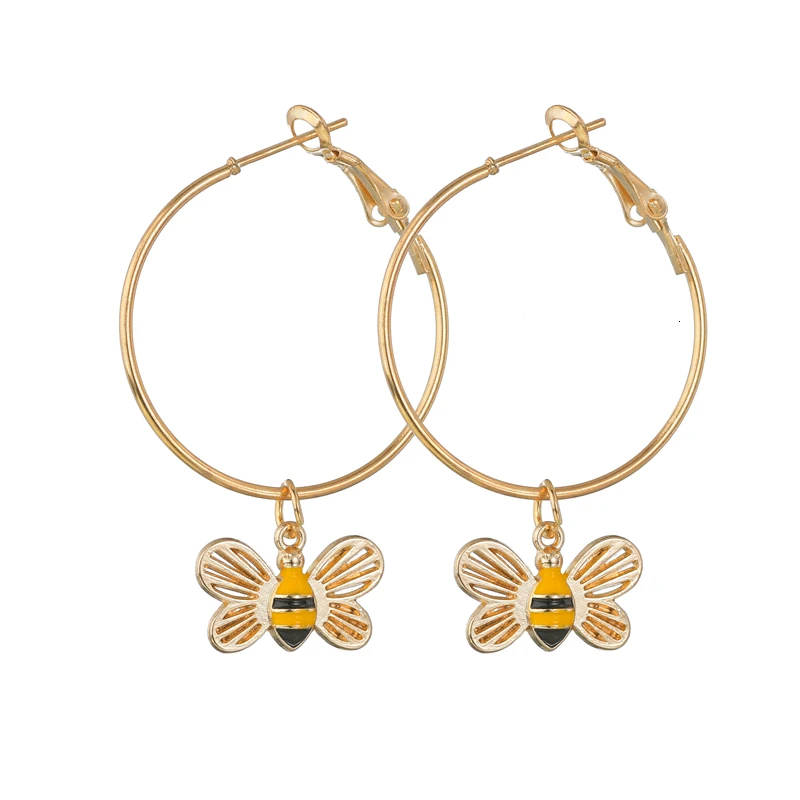 Новинка простые серьги с искусственным жемчугом в виде пчелы золотые серебряные