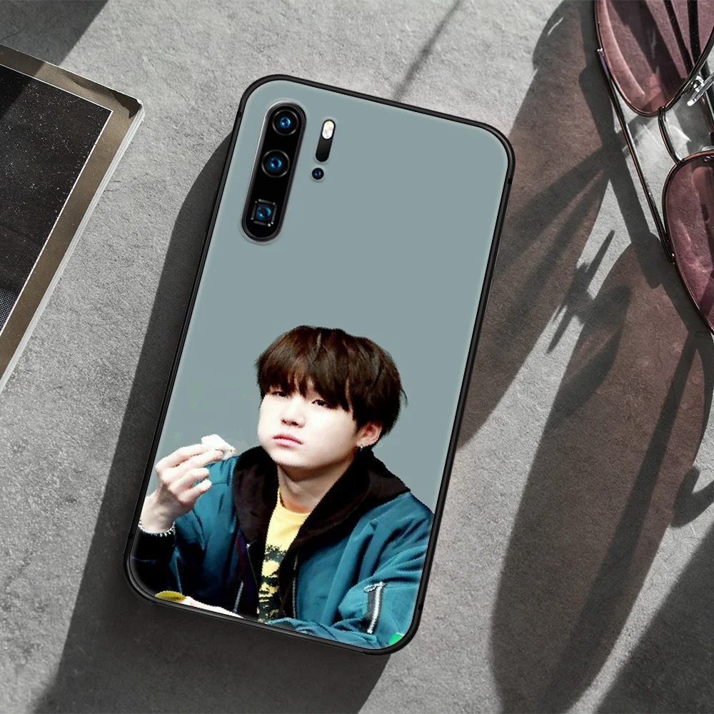 

Bangtan Boys SUGA Phone Case For Huawei P Mate 10 20 30 40 Lite Pro smart Z 2019 nova 5t black Hoesjes Fashion Bumper Luxury