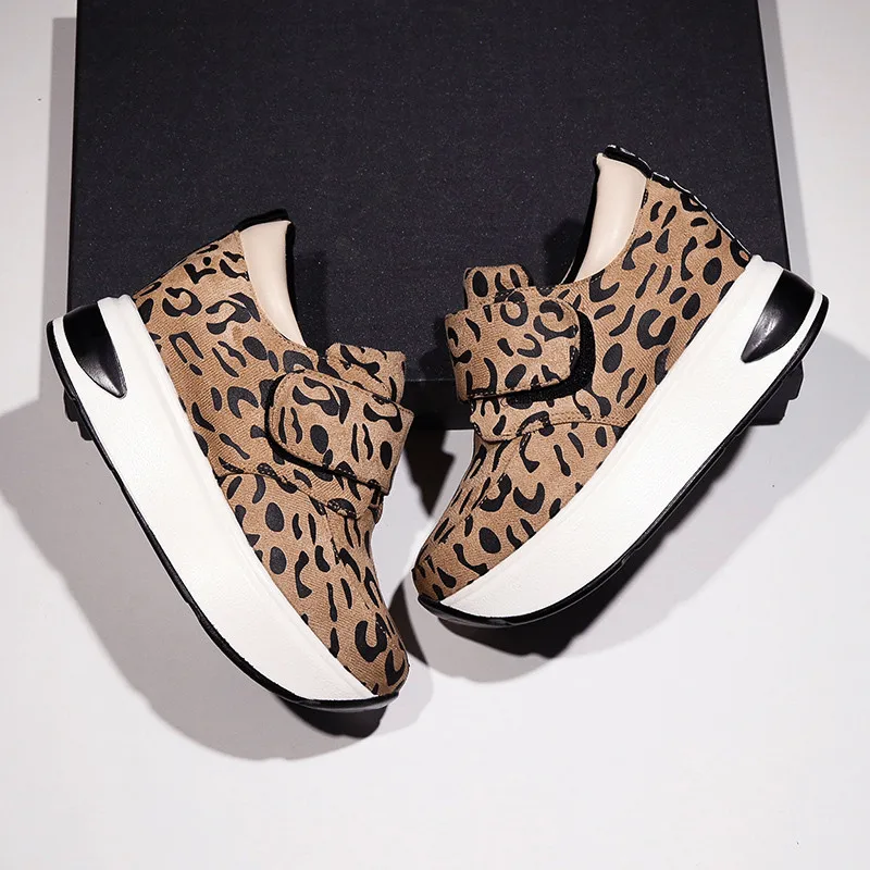 

New Women Sneakers 2020 Breathable Wedges Platform Vulcanize Shoes Woman Sexy Leopard HOOK & LOOP Casual Shoes Tenis Feminino