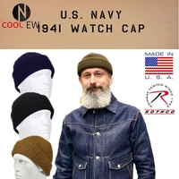 american retro us navy watch cap knitted hat woolen cap melon leather hat cold hat winter warm men and women