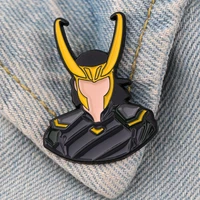 lt1262 loki cool stuff cute enamel pin brooches bag lapel pin cartoon badges on backpack decoration jewelry gift accessories