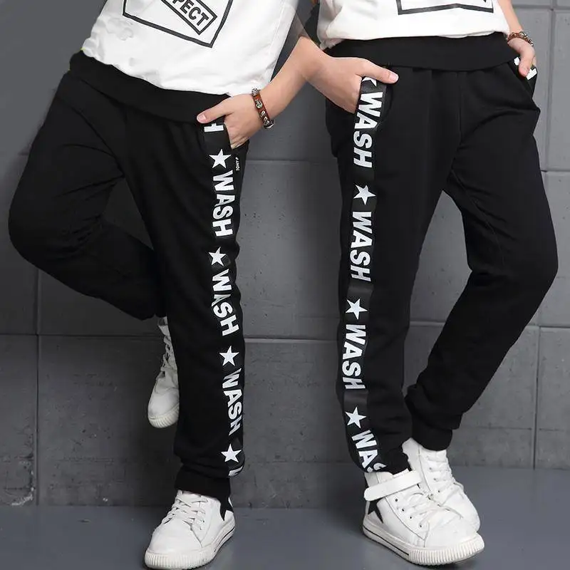 Retail New Girls Pants For 3-10 Yeas Fashion Letter Boys Girls Casual Sport Pants Cotton Kids Children Trousers