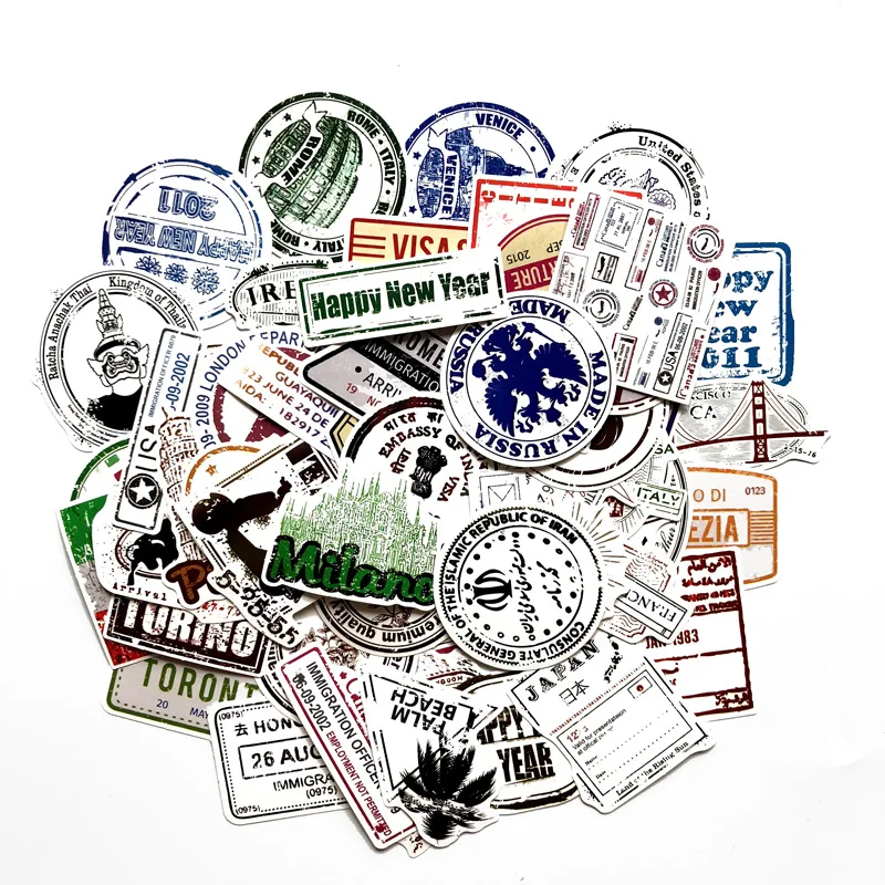 Туристические наклейки для багажа гитары ноутбука телефона скейтборда