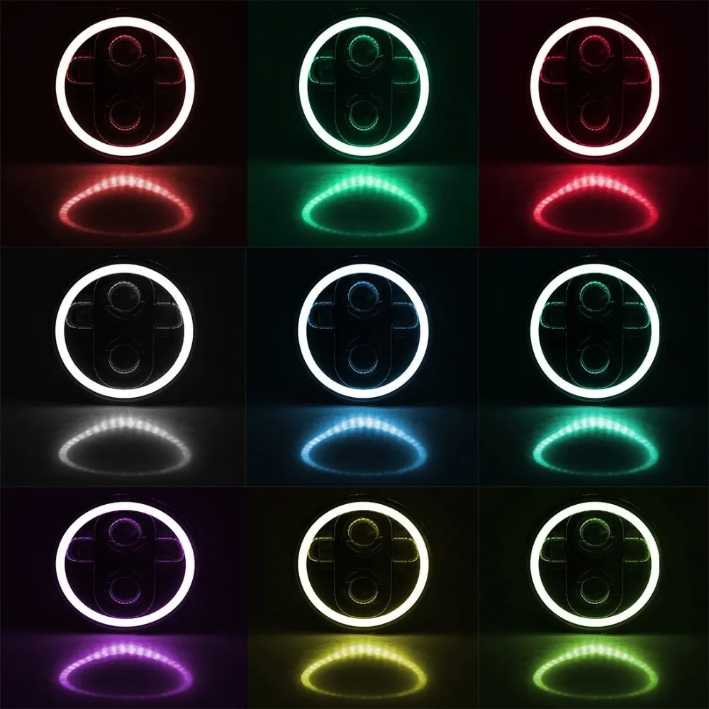 RGB 5,7" Halo светодиодный фонарь/5 3/4 дюймов белый желтый DRL галогеновая фара для индийского скаута и мотоциклиста ведра монтажный кронштейн