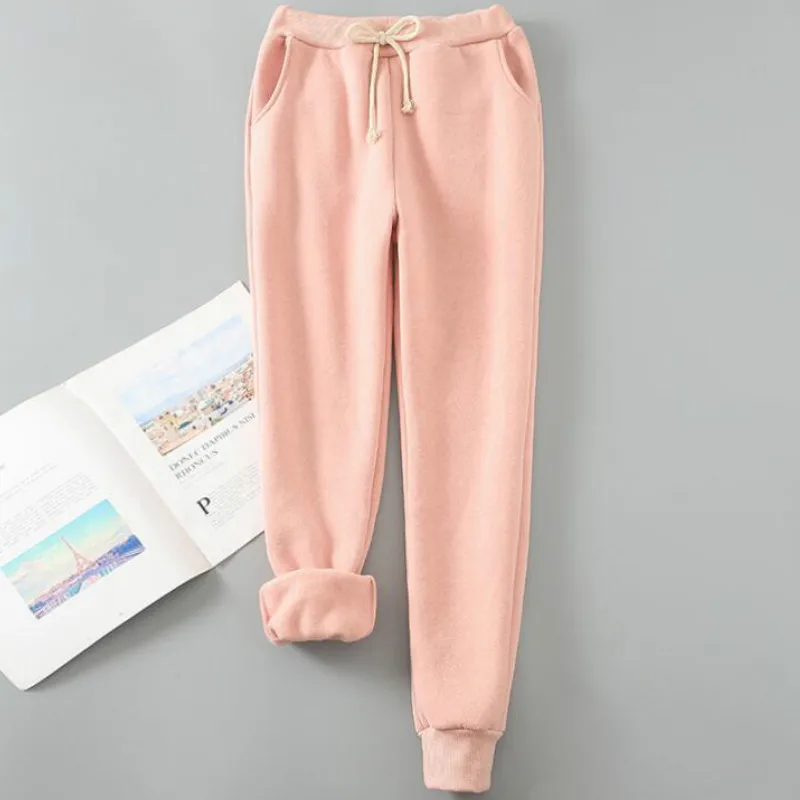 Женские теплые шаровары плотные бархатные спортивные штаны свободные брюки