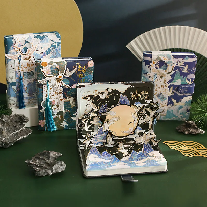 

Блокнот в китайском стиле из искусственной кожи с магнитной пряжкой для скрапбукинга, журнал расписаний, студенческие принадлежности, блок...