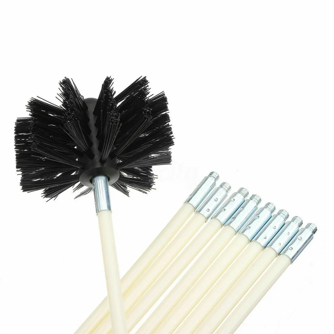 

Chimney Cleaning Brush Set Fireplace Kettle Rotary Sweep Brush 6pcs Flexible Long Handle Rods Chimney Household Cleaning Brushes
