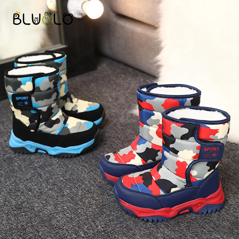 2021 зимние детские ботинки с принтом модные короткие для девочек и мальчиков