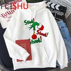 Рождественские толстовки Grinch для женщин, Корея, Ulzzang y2k, эстетичный Женский пуловер, худи с принтом 2020