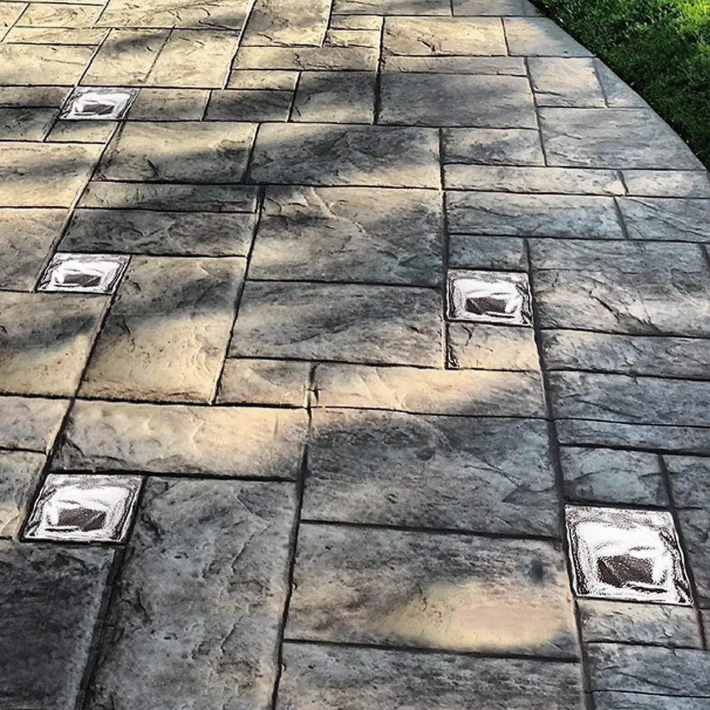 Солнечный Лед Кирпич светильник чистый цвет сад стеклянный путь Кристалл