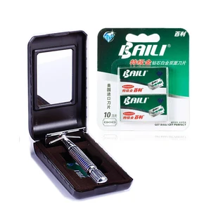Мужская Ручная бритва из сплава, двухсторонняя бритва, набор, новые острые 11 лезвий