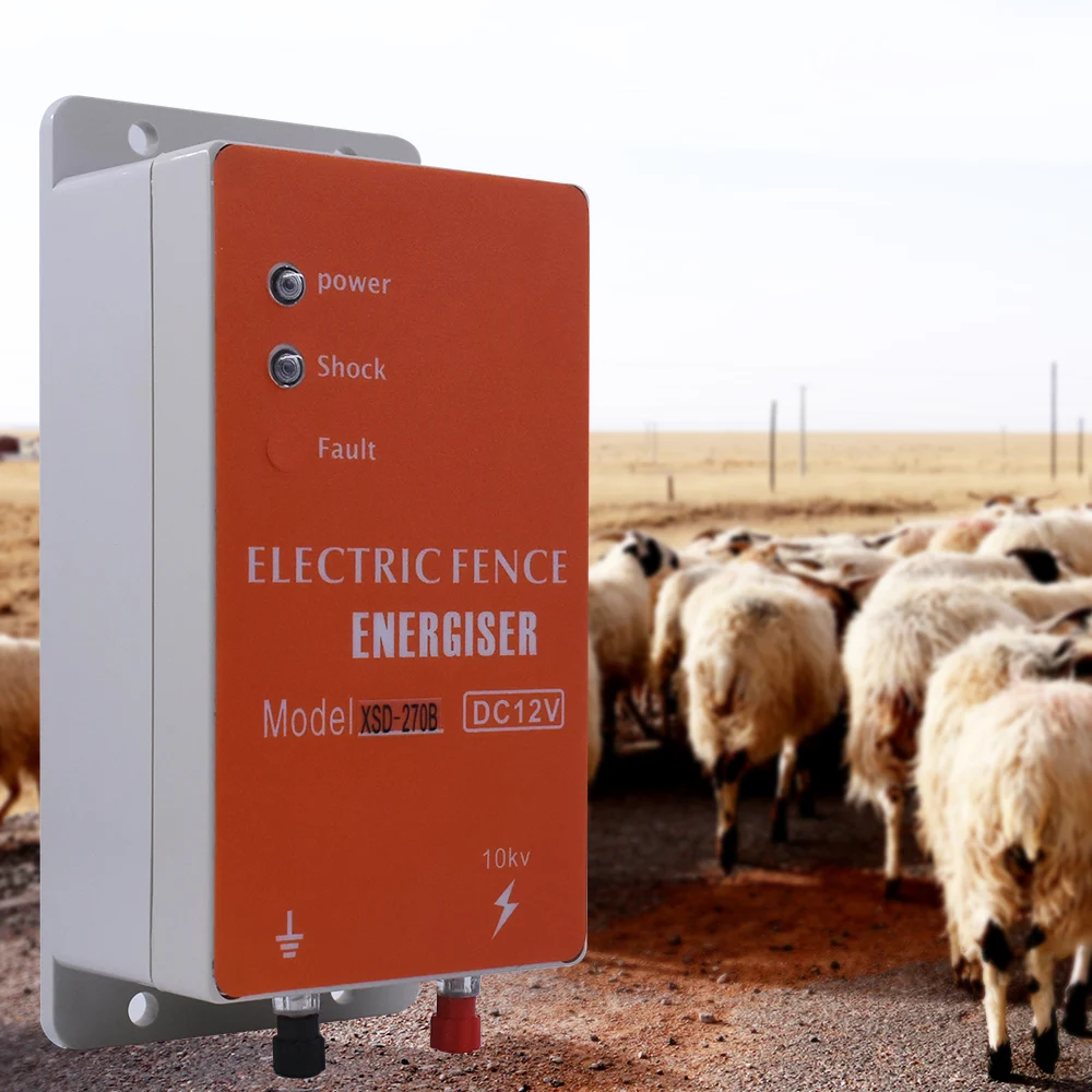 10KM Solar Electric Fence Energizer Charger High Voltage Pulse Controller Animal Electric Fence Breeding Fence Pastor XSD-280B
