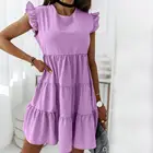 Женское вечерние с круглым вырезом, с коротким рукавом, однотонное, с круглым вырезом