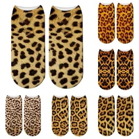 3d animals leopard print socks animal digital printing cute cotton socks kawaii unisex women low ankle socks cosplay party