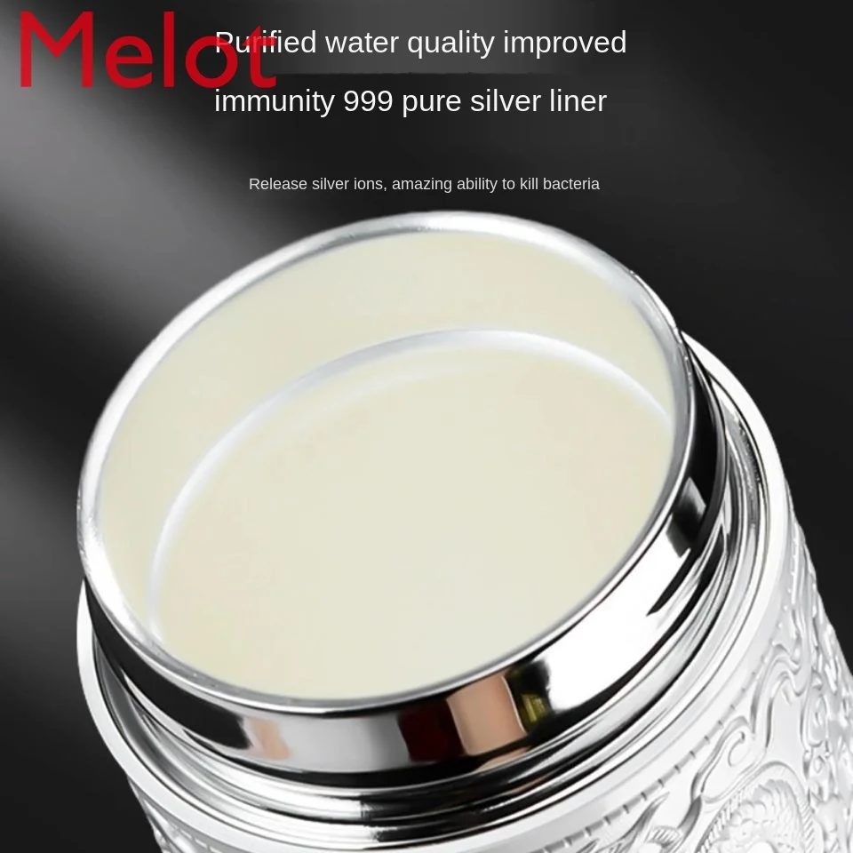 

Pure Silver Vacuum Cup Relief Kowloon Silver Cup Liner Silver Ion Health Cup Sterling Silver Set Gift Cup Customization