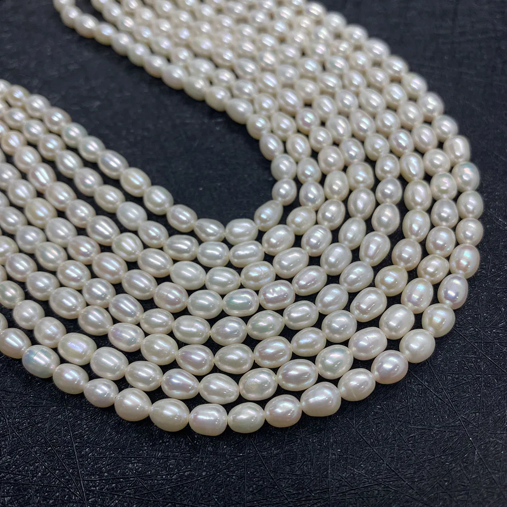

1 Strand Oval Premium Pearls Natural Freshwater Pearls Rice Beads for Women Jewelry DIY Bracelet Necklace Earrings Length 38cm