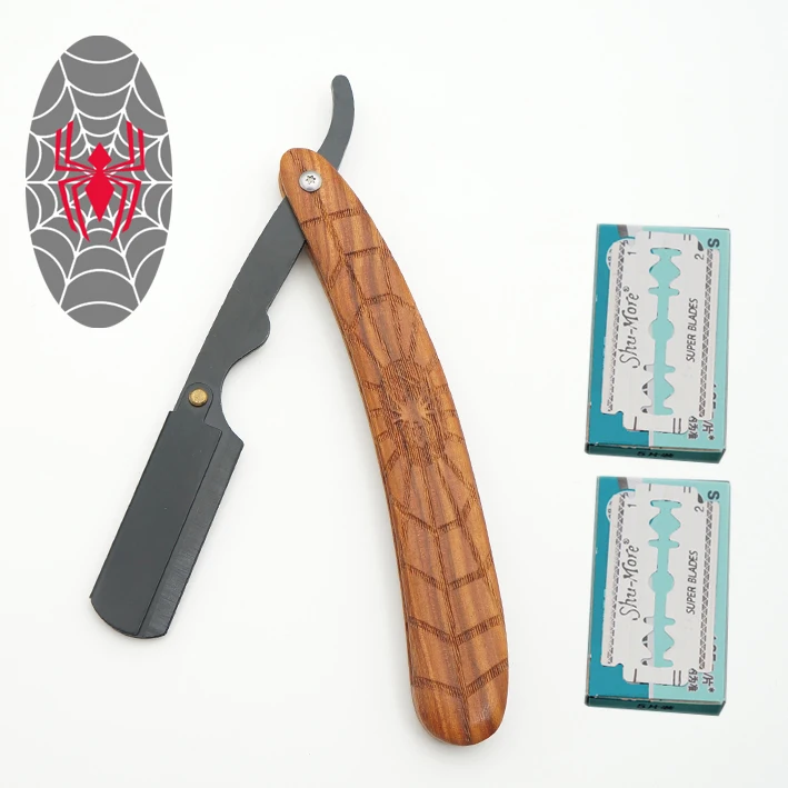 razor and blade Бритва для бритья с деревянной ручкой, профессиональная Бритва для бровей, Сменное лезвие - Цвет: razor and blade
