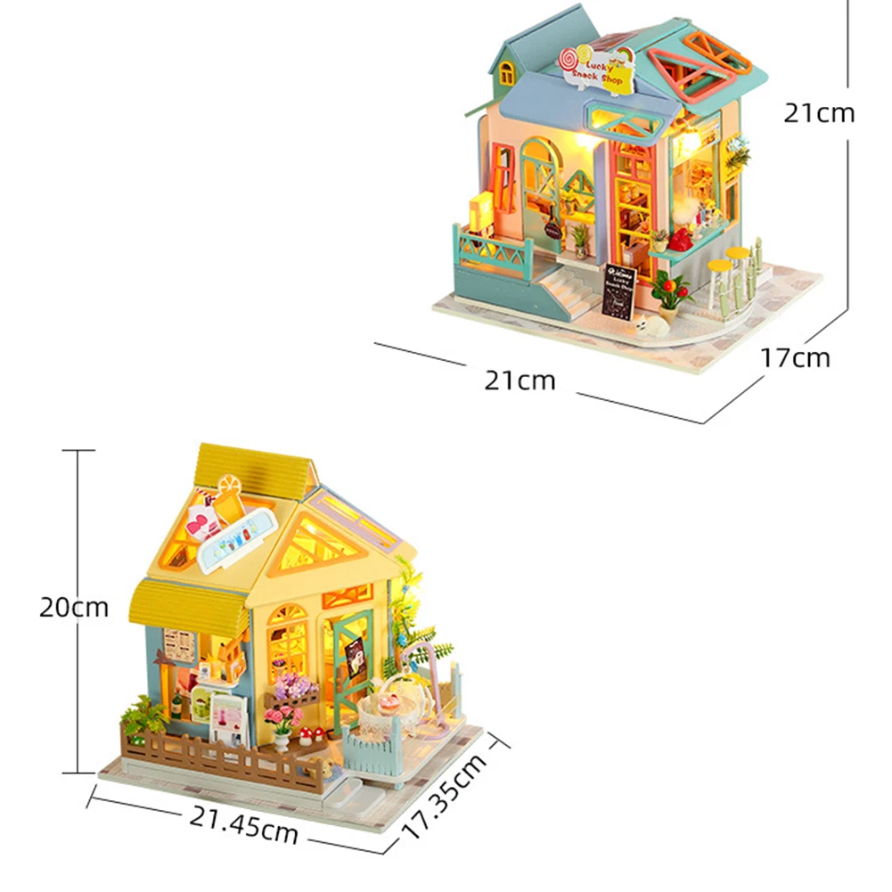 

DIY Art Hut Handmade Assembly Model Miniature Building Blocks Leisure Time Wooden Crafts 3D Doll House Children Gift Toys