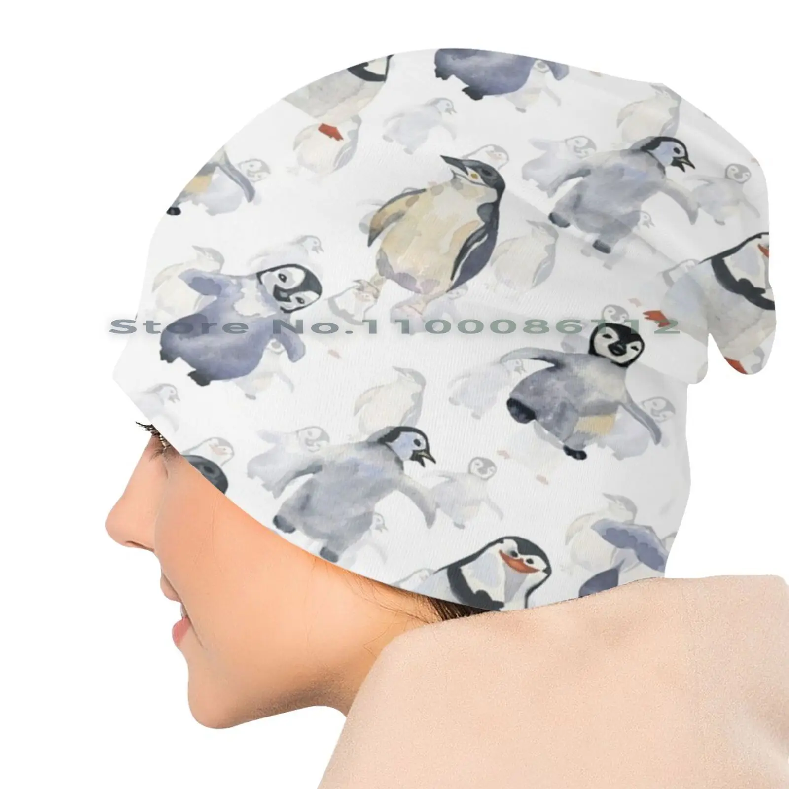 Панама с забавными пингвинами Солнцезащитная шапка акварельным узором милыми