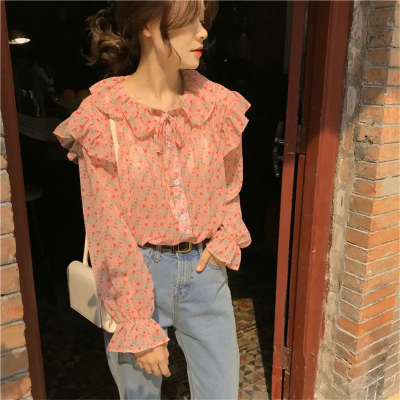 Элегантные Короткие Блузы Alien Kitty Ретро стиль высокая талия цветочный принт 2020