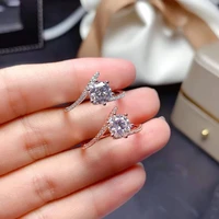 tested by diamond moissanite s925 silver plated ring d color round moissanite ring female engaged luxury jewelry