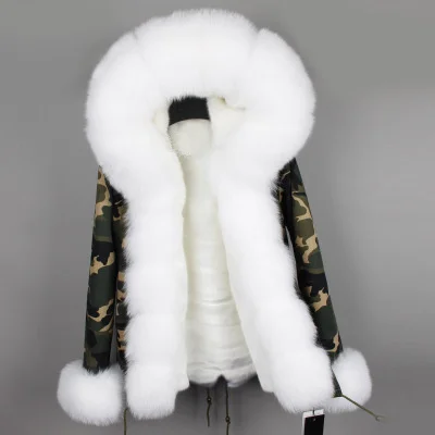 22 OFTBUY, парка, зимняя куртка для женщин, большой натуральный Лисий мех, воротник, теплая Толстая парка, верхняя одежда, зимнее пальто, женское меховое пальто - Цвет: 22