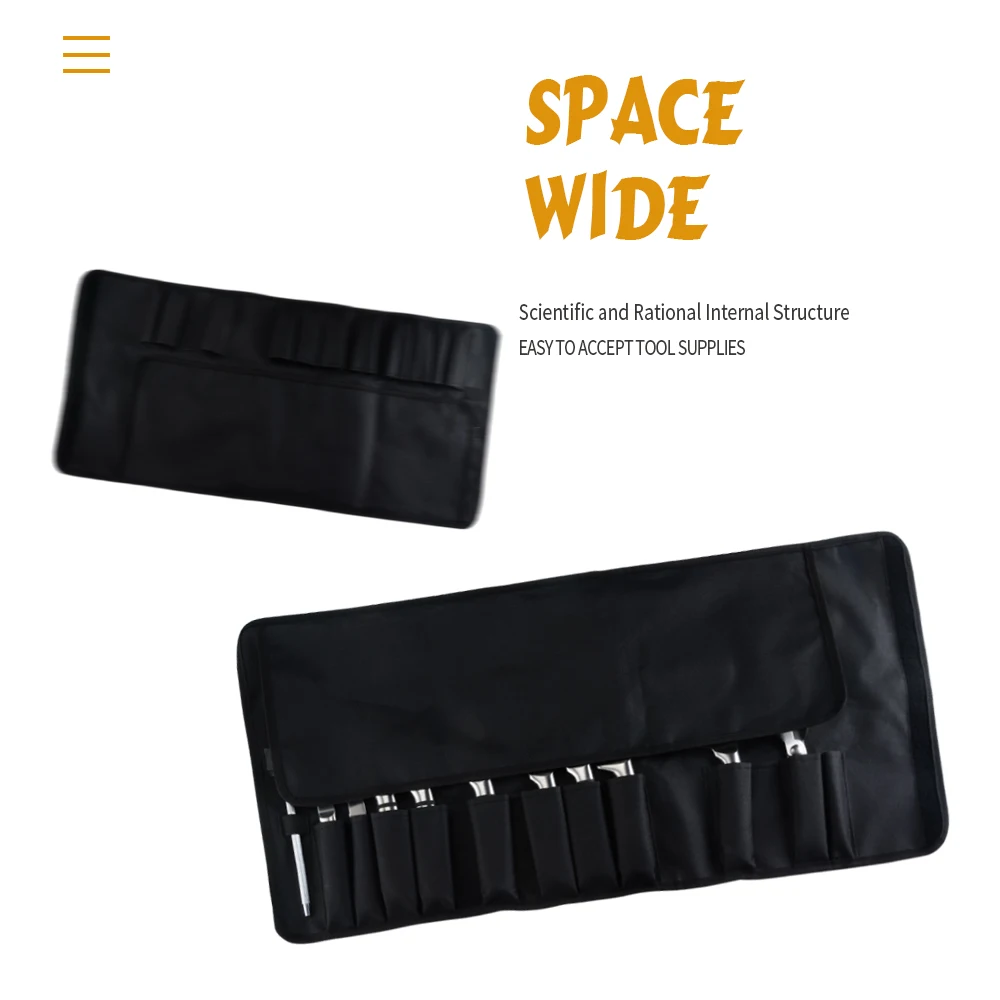 Сумка для ножей крутая черная рулонная сумка шеф-поваров кухонный чехол хранения