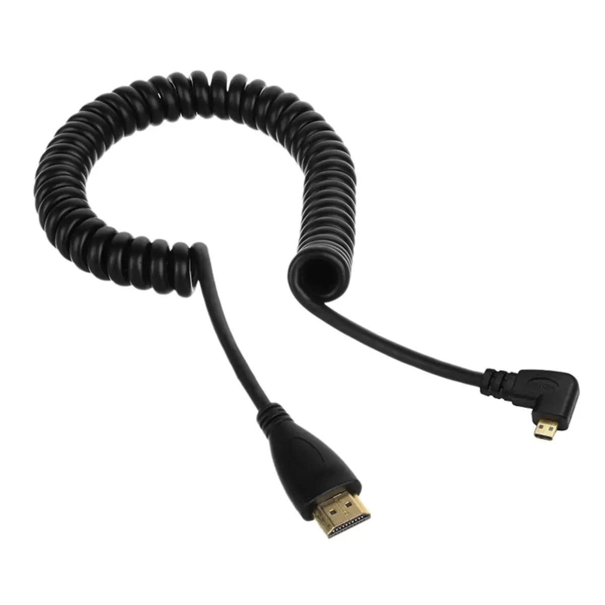 Эластичный пружинный левый и правый угловой 90 градусов Micro HDMI к Мужской HDTV кабель
