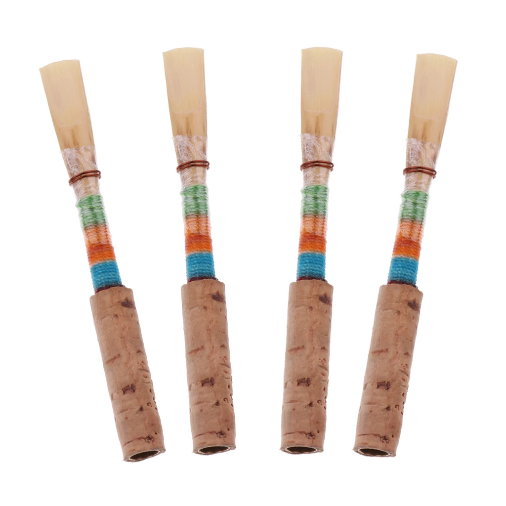

4x Medium Oboe Reeds Handmade Reeds Cork with Case Container 8x4x1cm