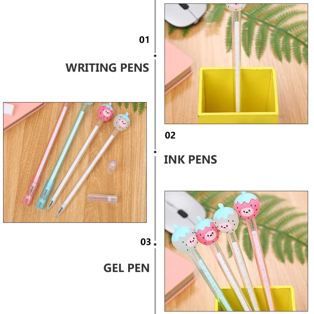 

10 Pcs Lovely Sign Pen Creative Roller Pen Students Rollerball Pen (Mixed Style)