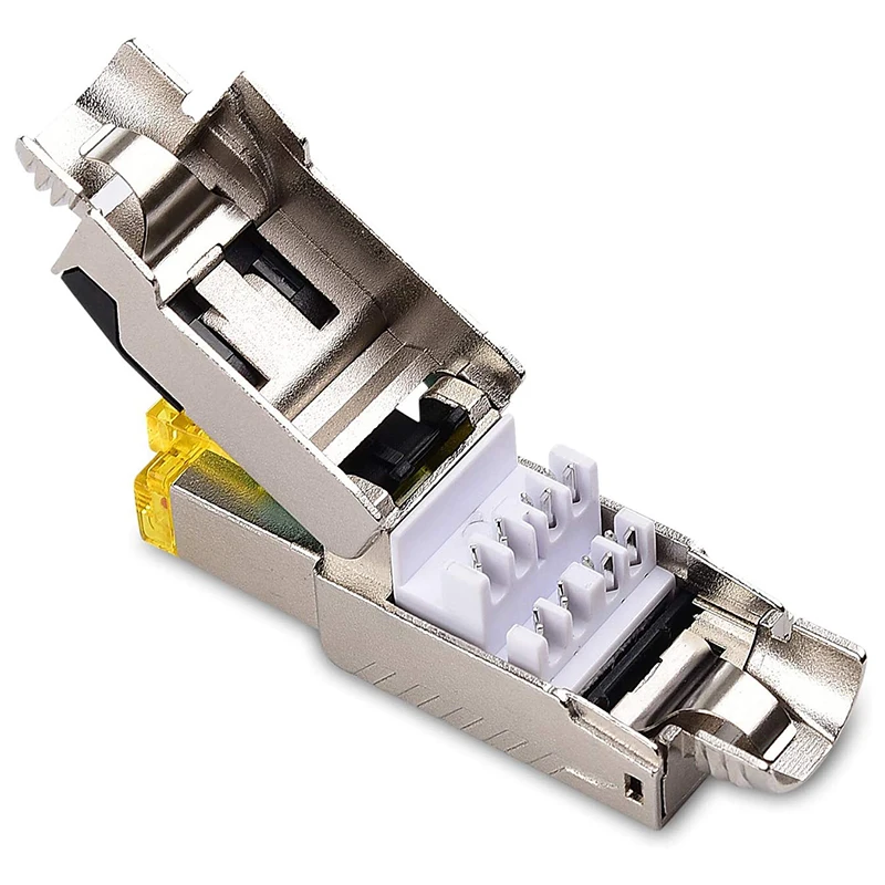 

6-Pack Tool Free Shielded RJ45 Cat 8, Cat8 Field Termination Plug, Cat8 Connector, Cat8 Plug
