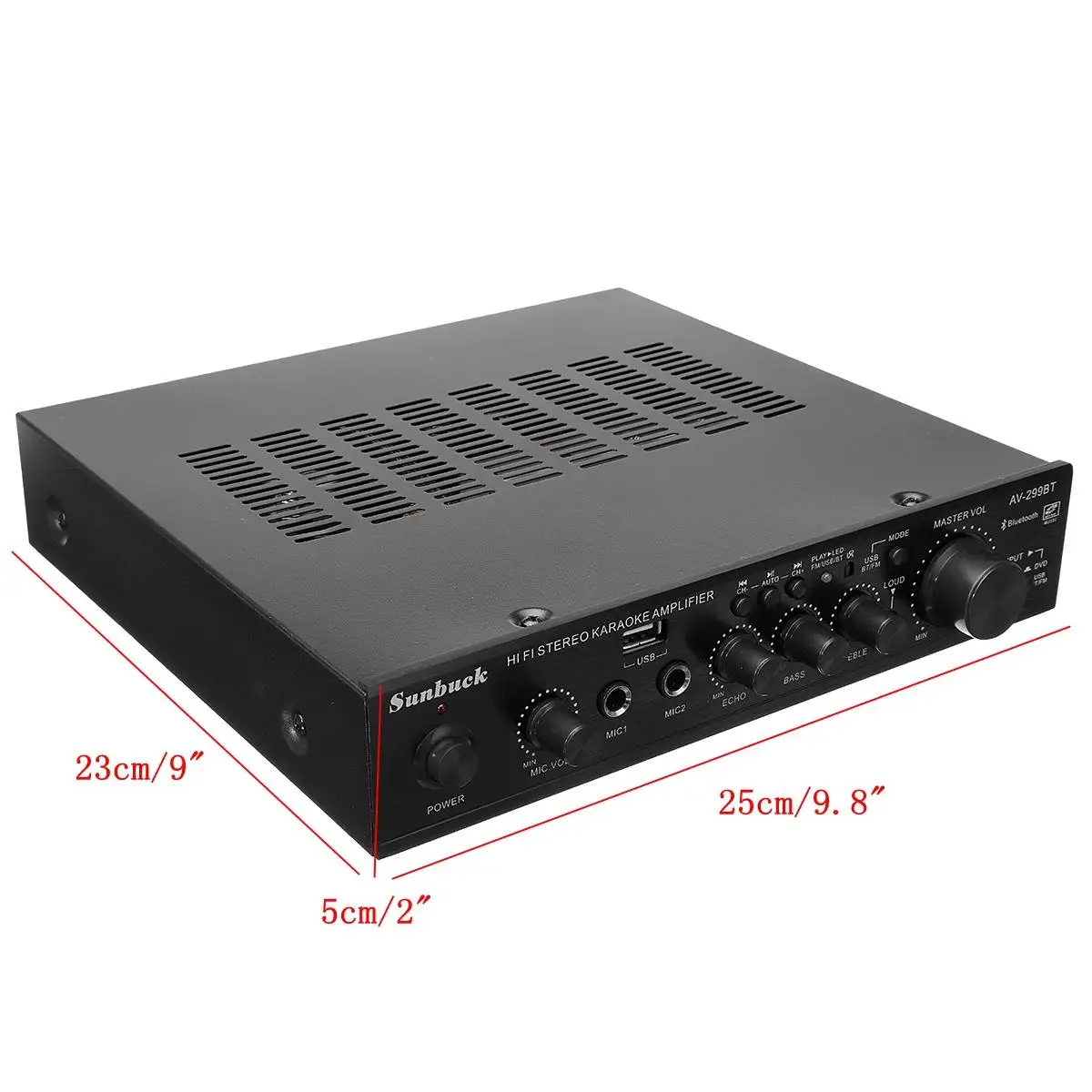 

200W HIFI Home Theater Amplifiers bluetooth5.0 FM Support 2 Channel Stereo Power Amplifier With Remote Control USB FM Mic Input