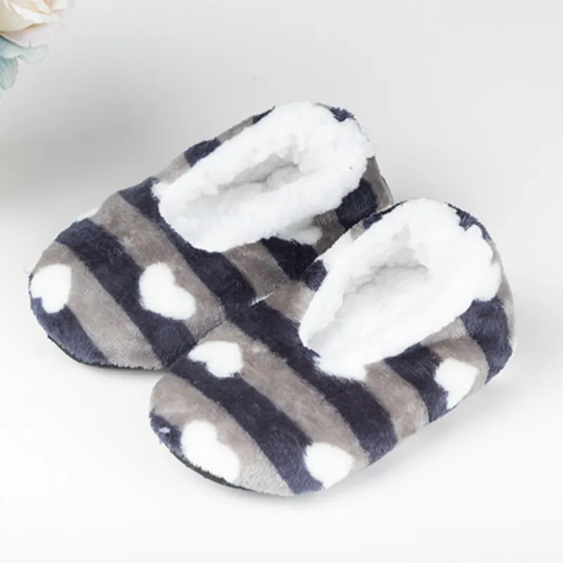 Children's Socks Thick Warm Indoor Floor Velvet Padded Soft Anti-slip Slippers Christmas Gift Love Pattern Vintage | Женская одежда