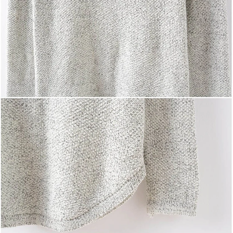 

Grey Owl Patchwork Sweater Long Sleeve O-Neck Pullover Animal Knit Sweater Casual Spring Female Fashion