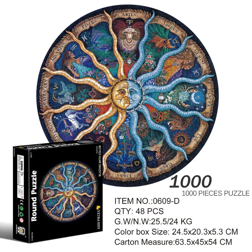 1000pcs 3D Round Puzzle Toy Earth Starry sky Model Colorful DIY Laser Cut Assemble Jigsaw Desktop decoration GIFT For Audit | Игрушки и