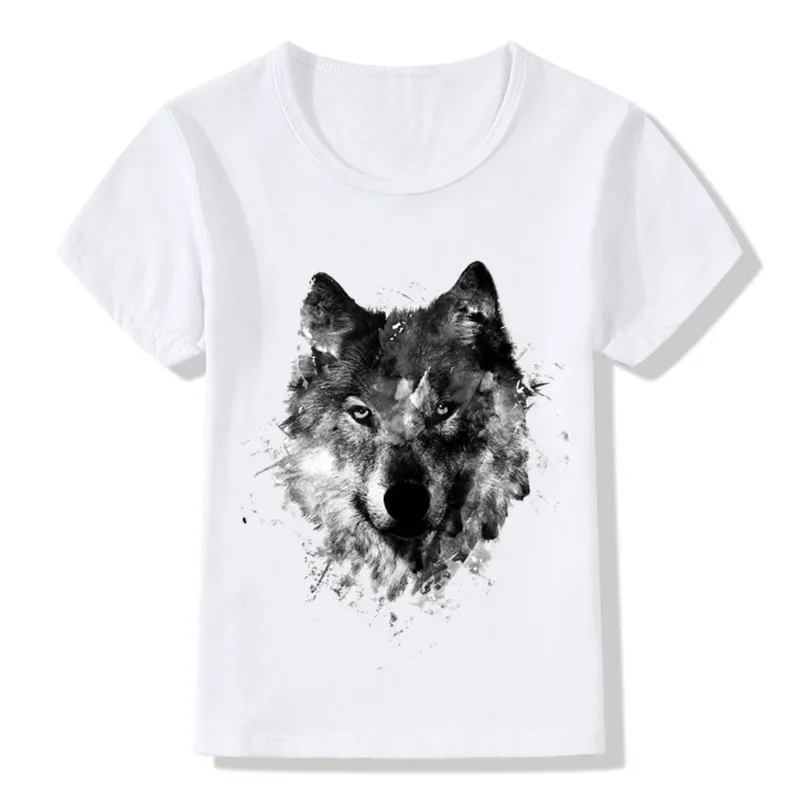 

Children Animal Wolf Hardliner Print T shirt Kids Summer Tops Girls Boys T-shirt Casual Baby Clothes,ooo352
