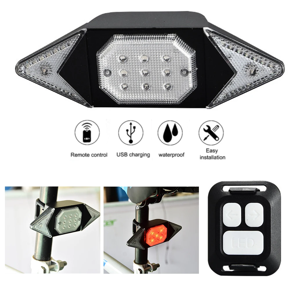 

Светильник поворота для велосипеда, светодиодный задсветильник фонарь, Предупреждение о безопасности, велосипедный фонарь с USB-зарядкой, с...