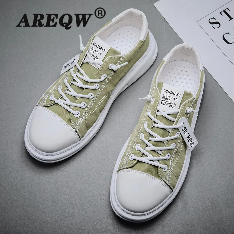 

Кроссовки мужские легкие холщовые, дышащие, на шнуровке, для бега, скейтборда, плоская подошва, повседневная обувь