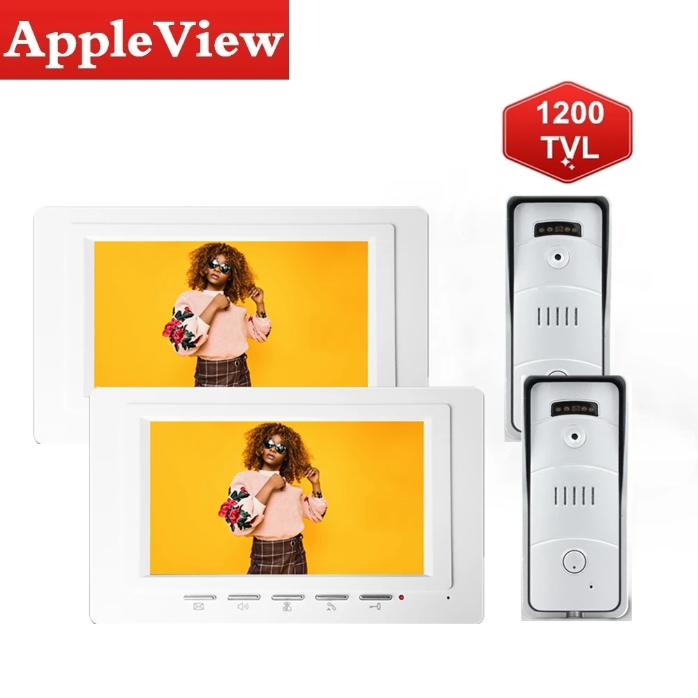 Система видеодомофона Проводная с экраном 7 дюймов и ИК датчиком|Видеодомофон| |