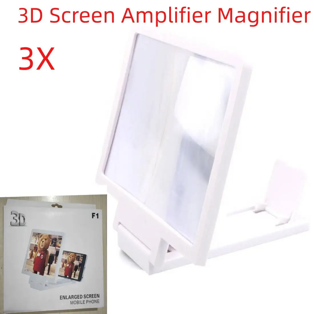 

Magnifying Glass 8 inch 3D Screen Amplifier Mobile Phone HD Stand For Video Folding Screen Enlarged Eyes Protection Holder