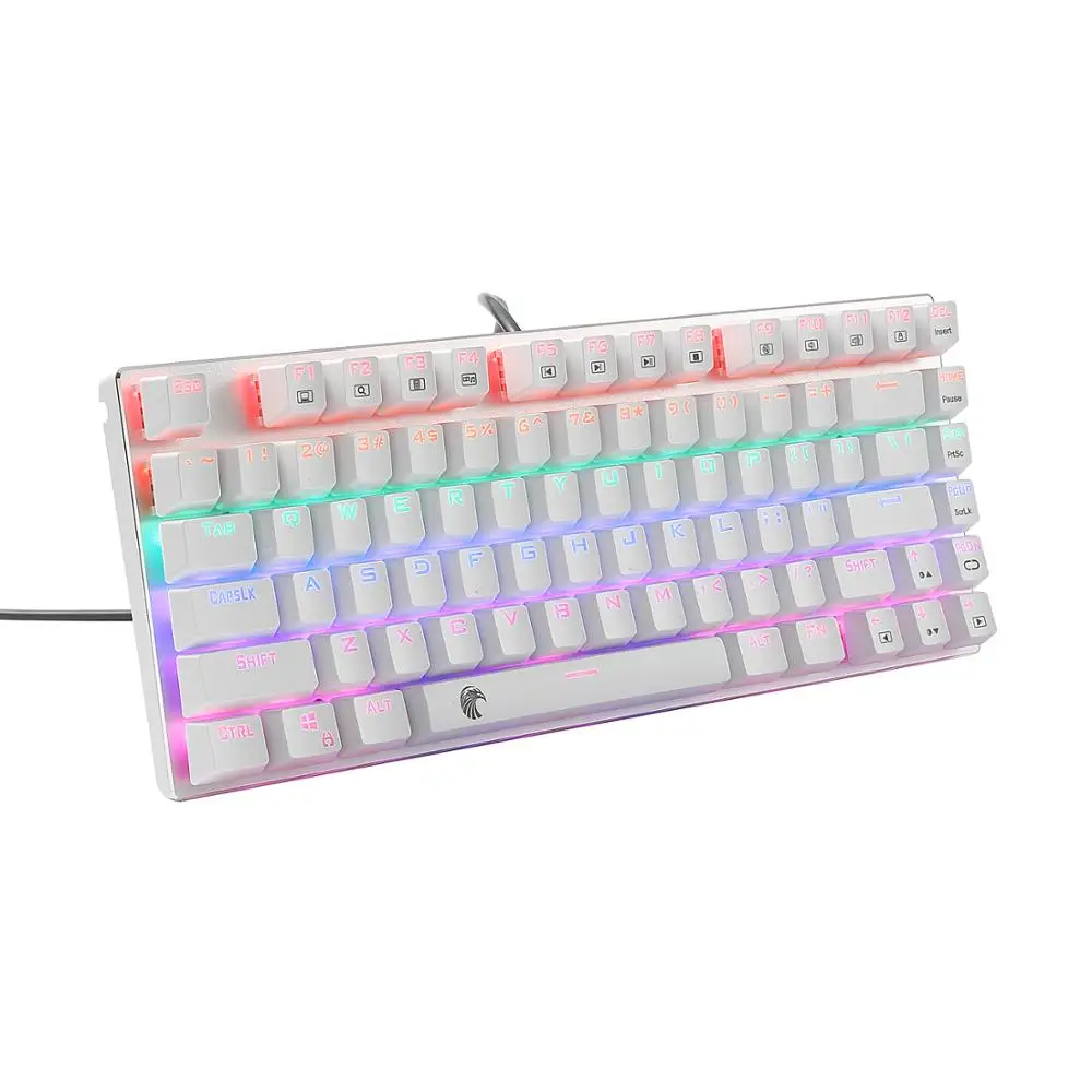

Mechanical Keyboard multiple Switches 81 keys rainbow LED Backlit Aluminum Gaming Keyboard with Detachable Cable Z88