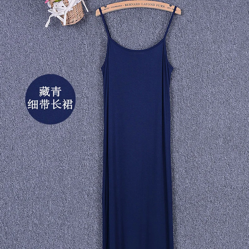 Женское длинное платье из модала повседневное черное до щиколотки с круглым