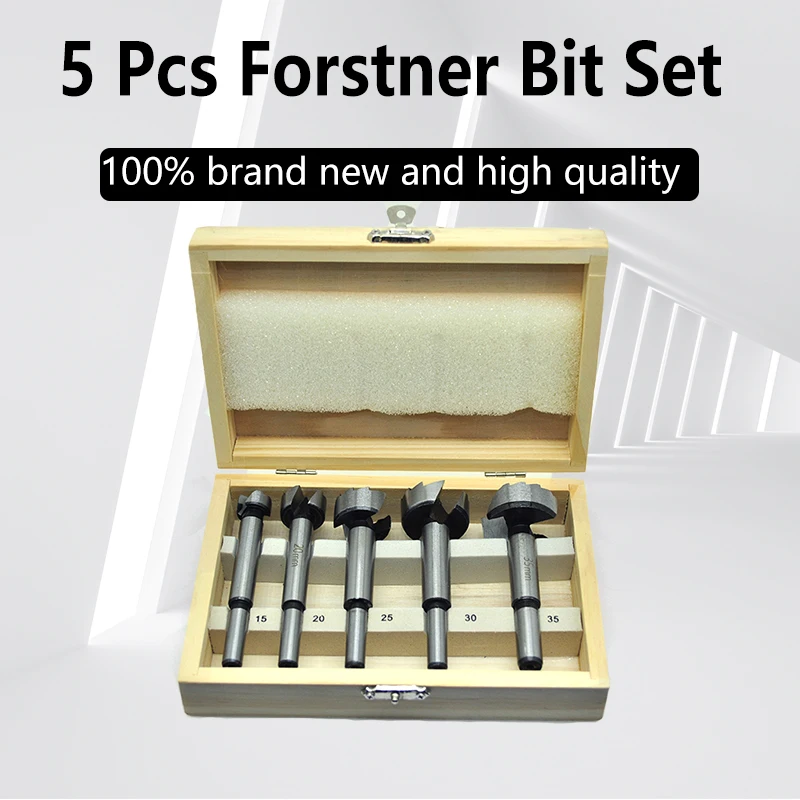 5 шт./набор 15-35 мм многозубая дрель для деревообработки с плоским крылом, открывающаяся дрельная петля из углеродистой стали.