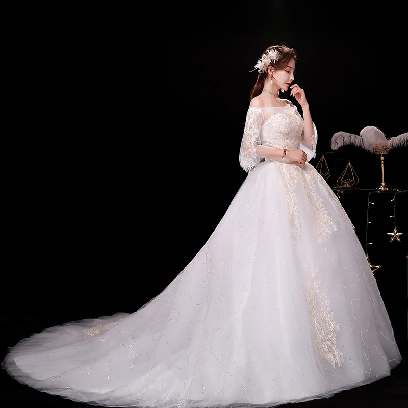 

Wedding Dress 2021 New Bride Wedding Dress Super Fairy Dream Wedding Dress Simple Trailing Wedding Dress Robe De Mariee