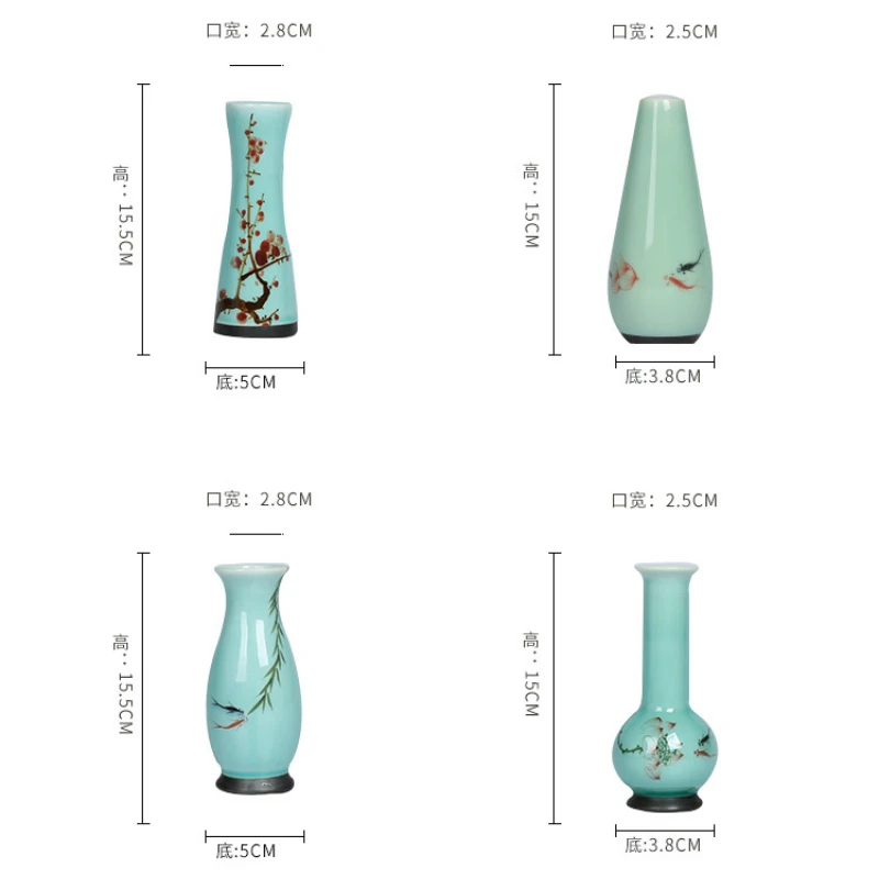 Ручная роспись в китайском стиле керамическая ваза для гостиной сушеные