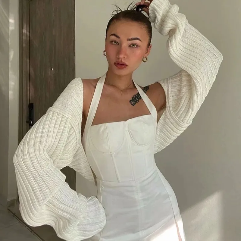

Women's pit stripe sweater fashion high-end solid color bat sleeve shawl knitted cardigan short coat women's winter clothing
