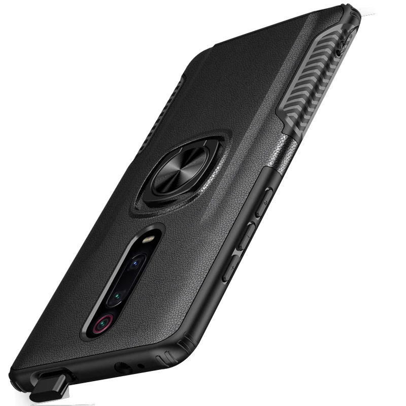 Кожаный защитный чехол с текстурой для Oppo Realme Q 5 3 Pro Чехол F11 Pro R17 Pro V17 подставка с магнитным кольцом противоударный чехол из термополиуретана и силикона